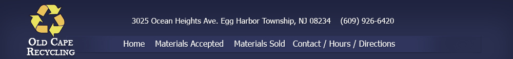 Old Cape Recycling Menu